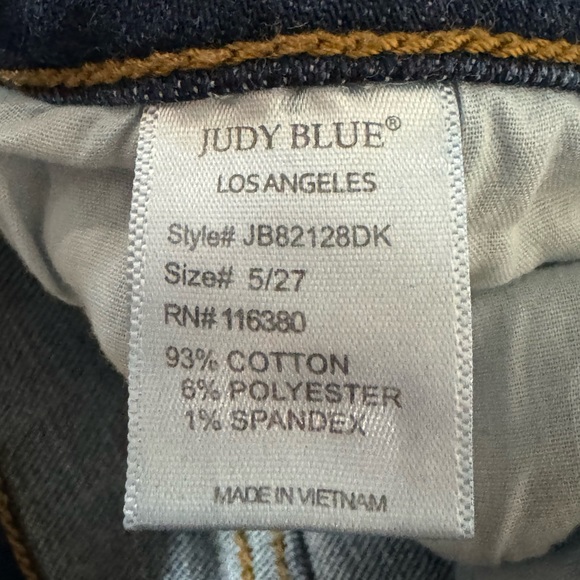 Judy Blue Jeans Womens size 5/27 Mid Rise Tapered Stretch Slim Fit Dark wash - Picture 8 of 9